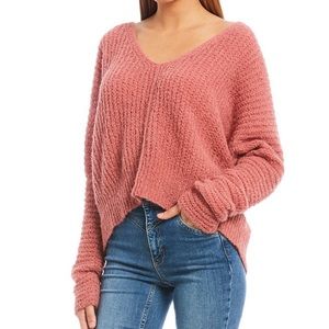 Free People Alpaca Moonbeam V-neck Crop Sweater
